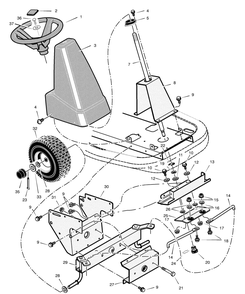 Steering Diagram and Parts List for 309311X692A  Briggs and Stratton Lawn Tractor